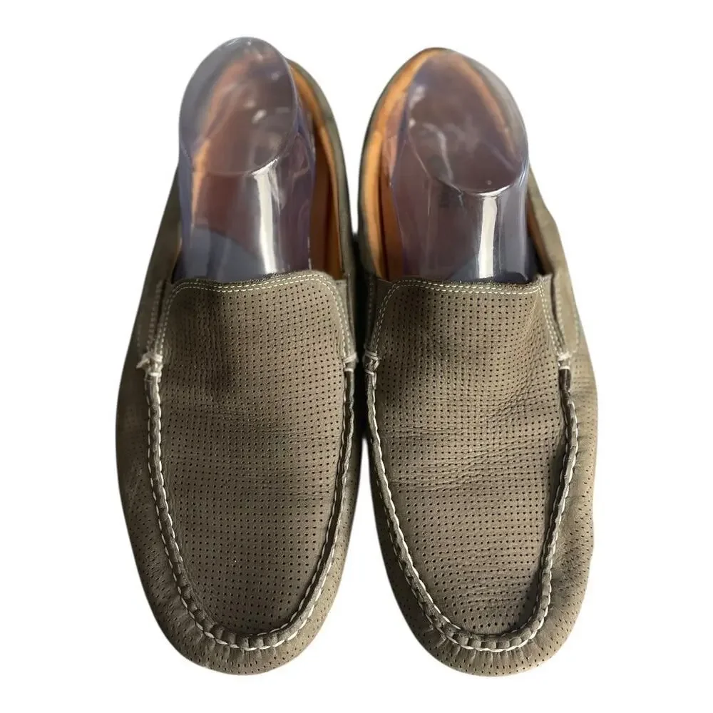 Johnston & Murphy Men’s Cort Perf Venetian Brown Nubuck Loafers Size-9M